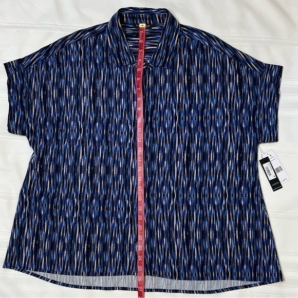 Liverpool Los Angeles Abstract‎ Print Camp Shirt in Linear Abst Prnt Sz S NWT - Picture 11 of 13